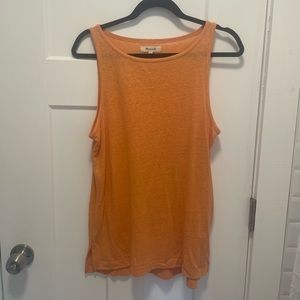 Madewell linen blend swing tank orange size small
